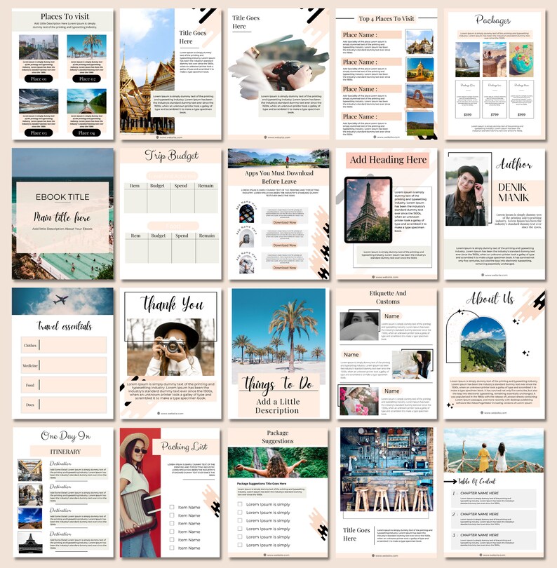 Travel Guide Ebook Template Ebook Template Canva Ebook Etsy