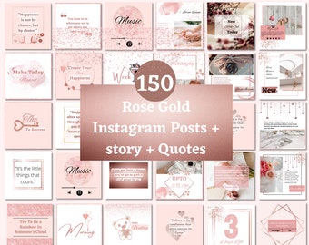 Rose Gold instagram canva template – Instagram engagement posts – Rose Gold Posts – Beauty quotes – Beauty Business – Instagram Feed