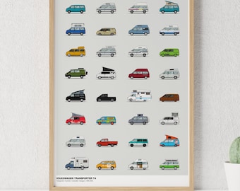 VW Transporter T4 A3 Camper Van Poster Print