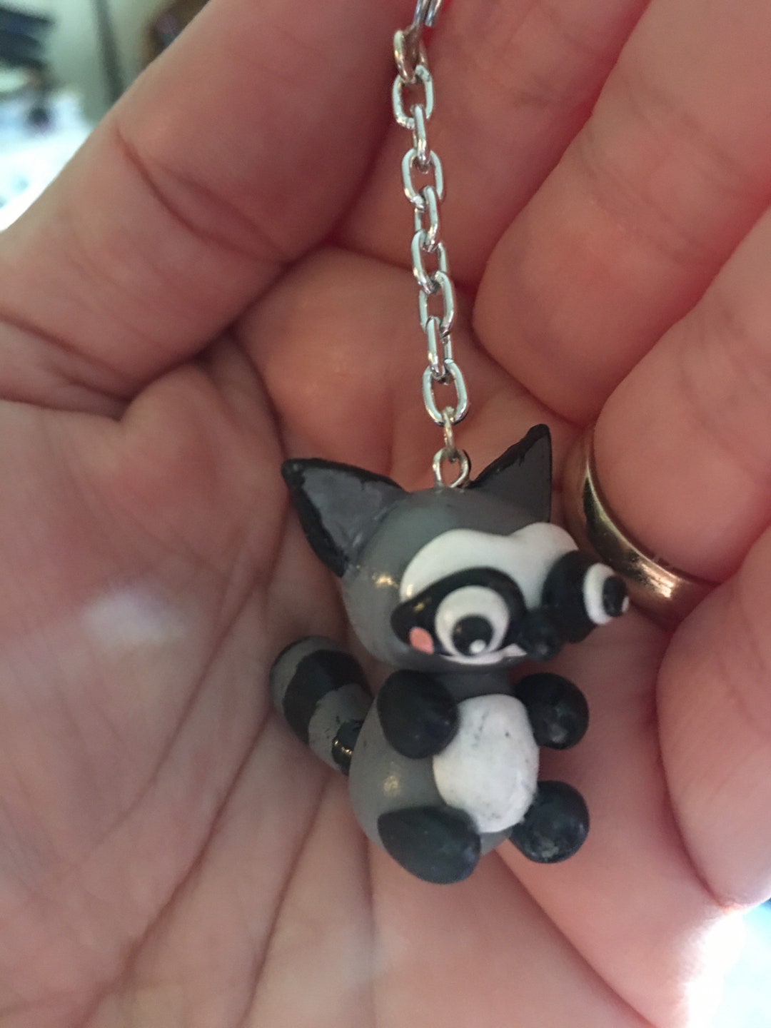 Raccoon Keychain - Etsy