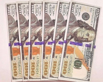 FRENTE de billetes falsos tamaño real del billete real para cortar  calcomanías de uñas al agua -  México