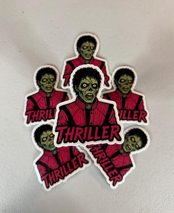 Michael Jackson Sticker, Zombie, Thriller, Michael Jackson, MJ, King of Pop, 80s, Laptop Stickers, Stickers, Pop Culture, Halloween, Horror