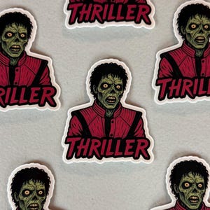 Michael Jackson Sticker, Zombie, Thriller, Michael Jackson, MJ, King of Pop, 80s, Laptop Stickers, Stickers, Pop Culture, Halloween, Horror zdjęcie 3