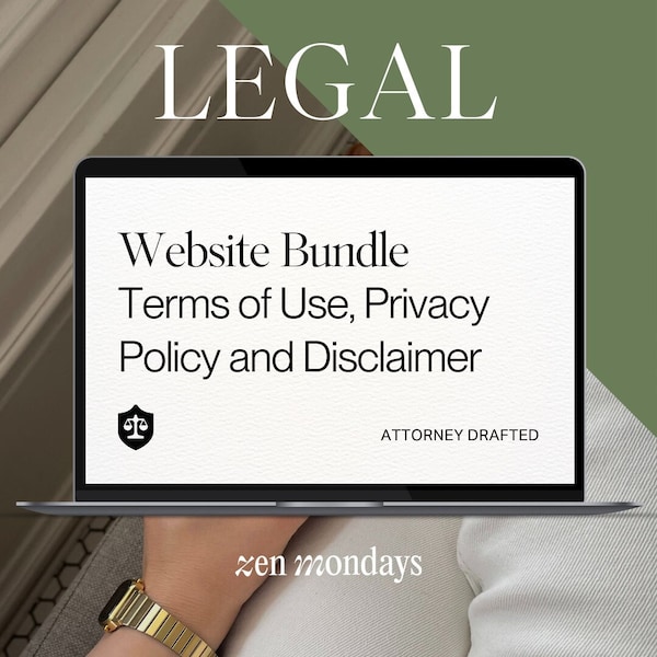 Website Bundle Terms and Conditions, Privacy Policy and Disclaimers Attorney Drafted