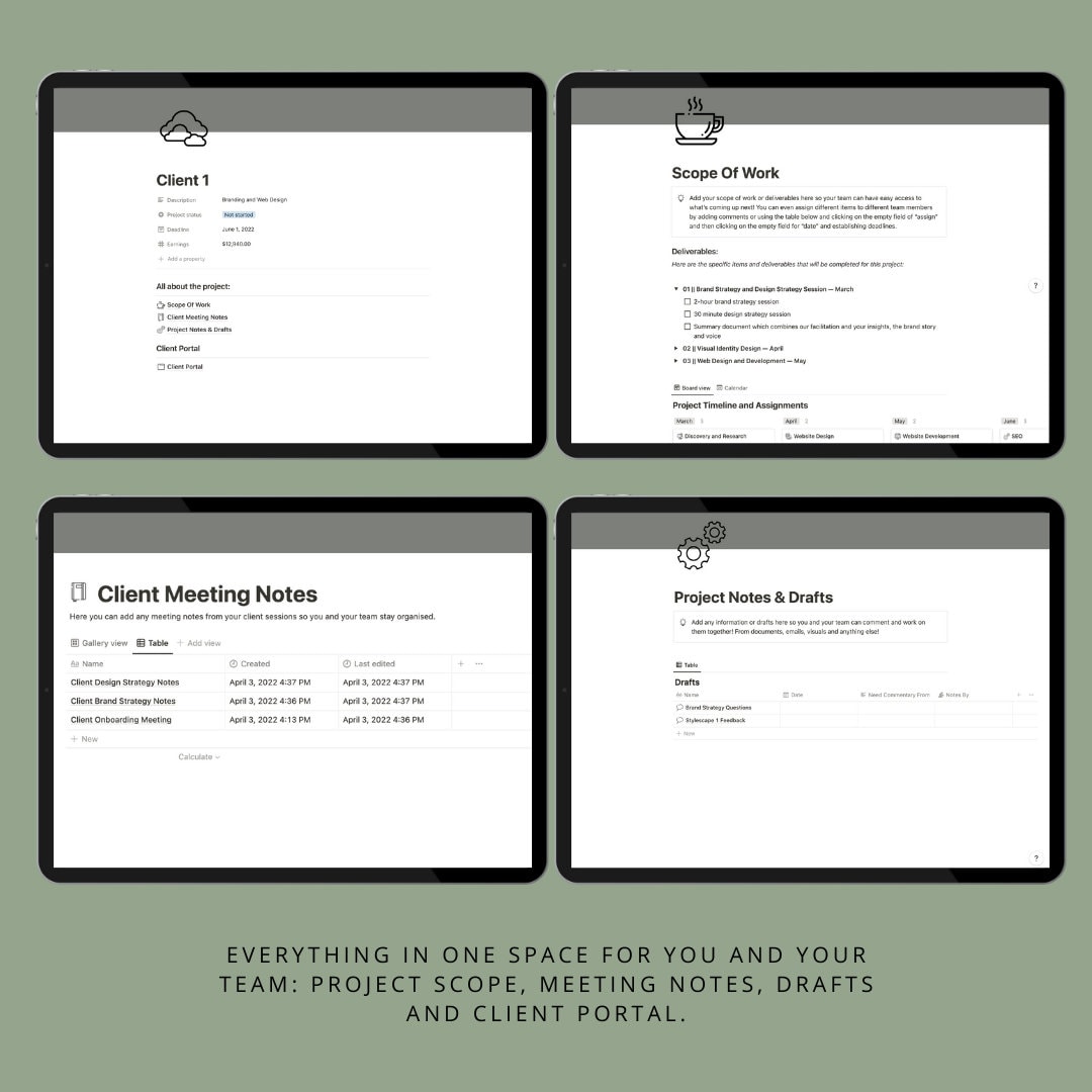 Notion Client Database Template Notion Client Database Template
