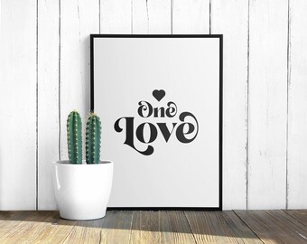One Love Digital Art Print Rap Cita Rap Póster