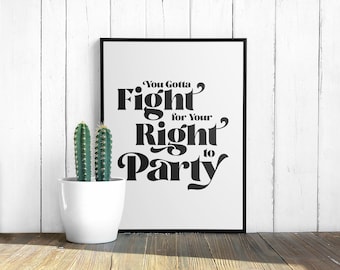 Impresión artística digital con frase de rap "Lucha por tus derechos" Póster de rap
