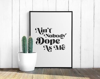 Impresión artística digital con cita de rap, tan fresca y limpia, póster de hip hop