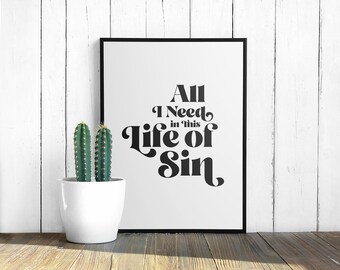 Me & My Girlfriend Digital Art Print Rap Quote Rap Poster