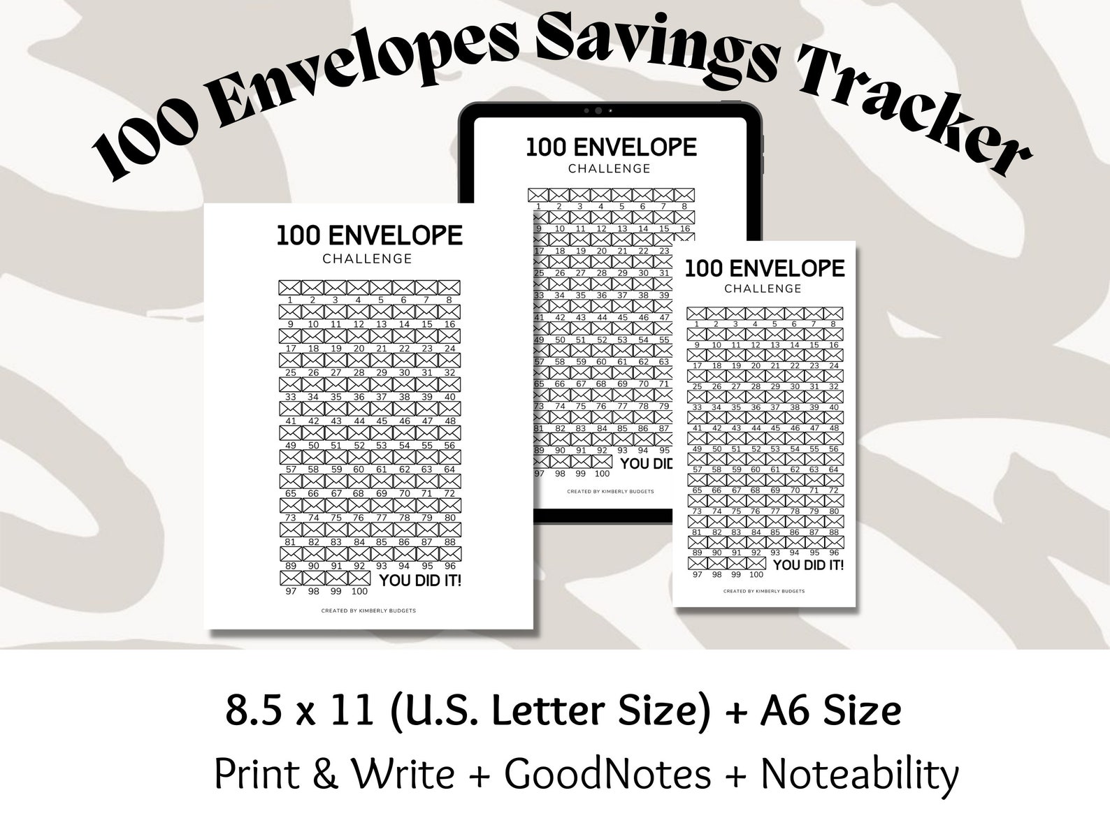 100 Envelopes Savings Challenge 8 5X11 A6 Envelope Sized Etsy