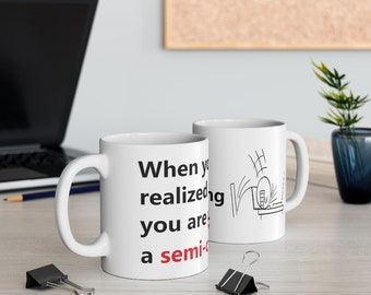 Ceramic Mug 11oz - GeeksMug semicolon white (dishwasher and microwave safe)