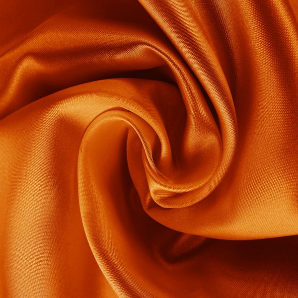Orange Satin Fabric High Quality By Yard