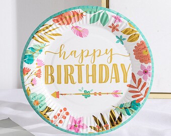 10 Pastel Party Plates, Pastel Paper Plates, Birthday Decorations, Birthday Plates, Baby Shower Plates,Party Tableware