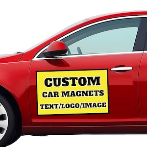 Set of 2 Custom Car Door Magnets | Business Logo Magnetic Signs | Removable Vehicle Advertising Decals