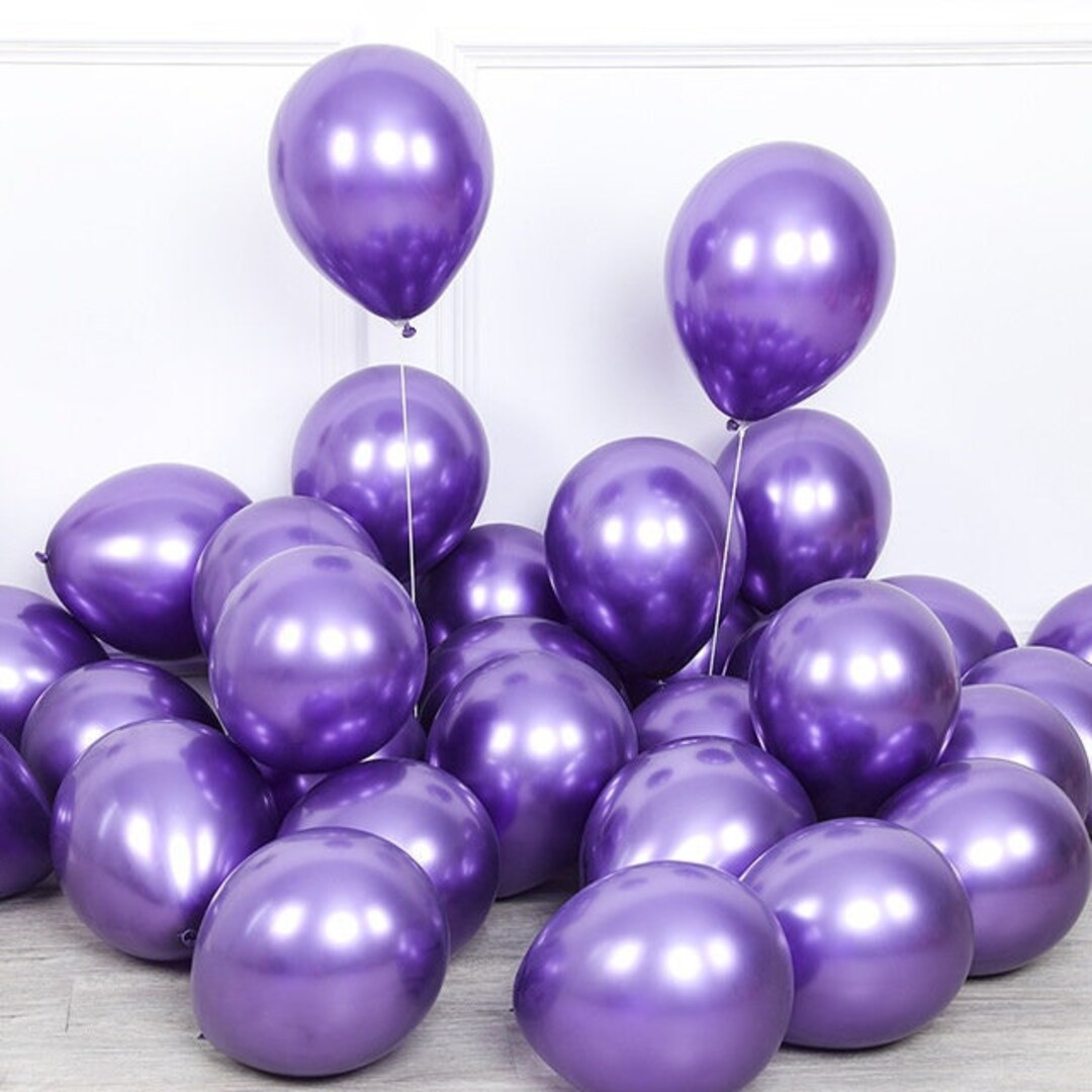 50 pièces Décoration 10 pouces latex Ballon Violet Mariage Content  Anniversaire latex Métallique chrome Ballon, Mode en ligne