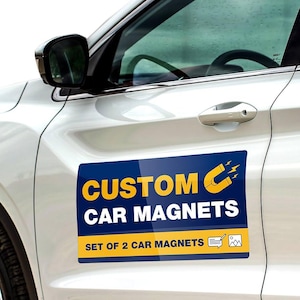 Set of 2 Custom Car Magnets – Personalized Magnetic Signs for Business, Trucks, Vans & Cars | Vehicle Advertising