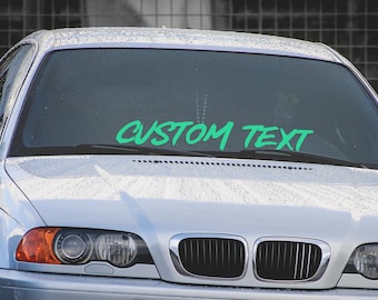 Custom Auto Windshield Sticker – Personalized Vinyl Decal, Waterproof, Durable Car Window Graphic, Custom Text