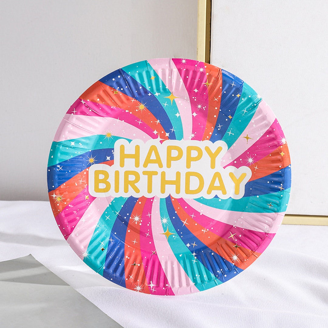 10 Pastel Party Plates, Pastel Paper Plates, Birthday Decorations