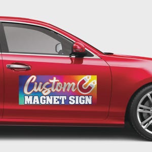 Set of 2 Custom Car Door Magnets | Business Logo Magnetic Signs | Removable Vehicle Advertising Decals