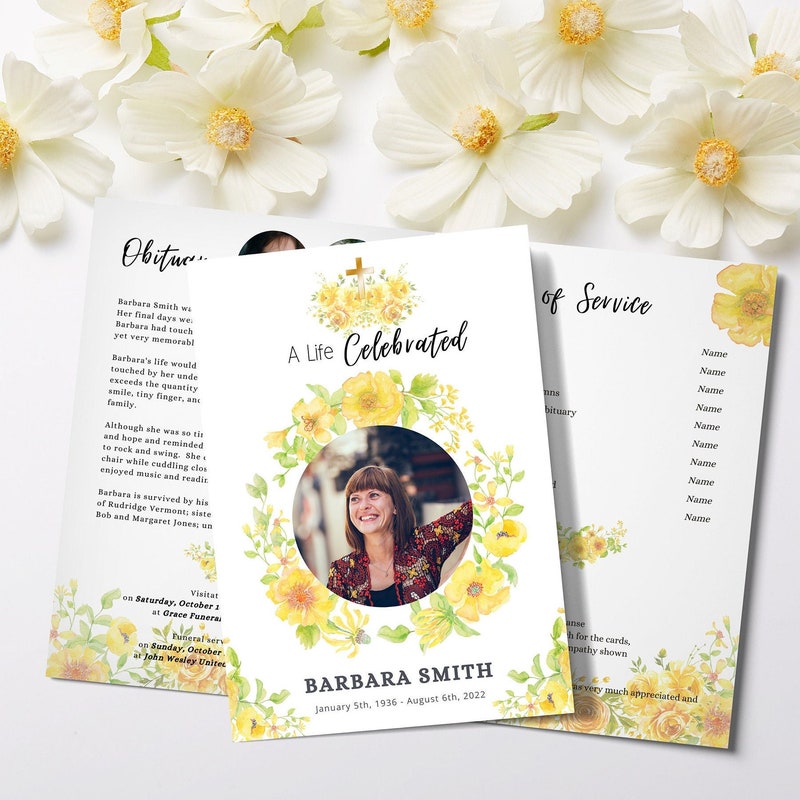 Obituary Template Etsy