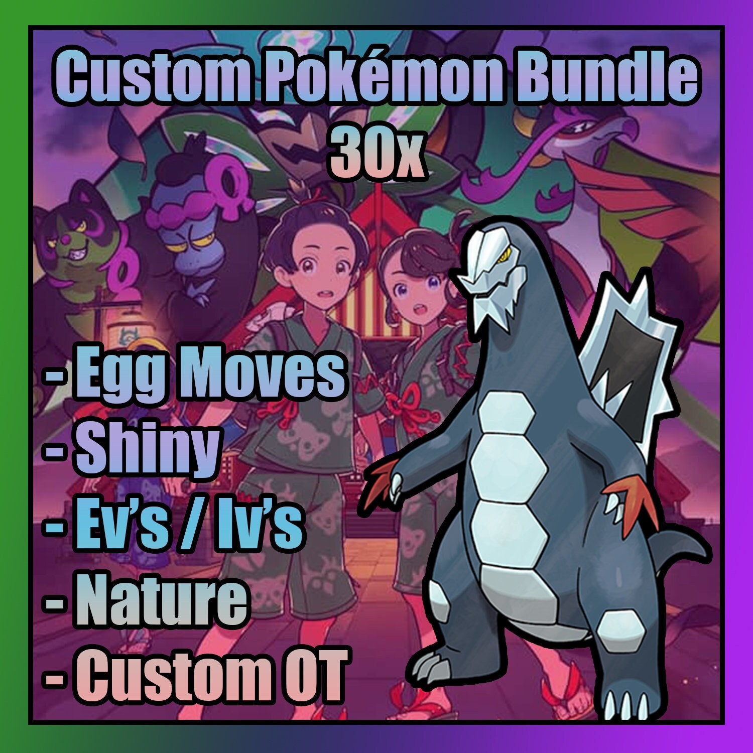 ✨Shiny 6IV Custom Pokemon✨ Scarlet & Violet / Choose Pokemon, EVs, Nature,  +More