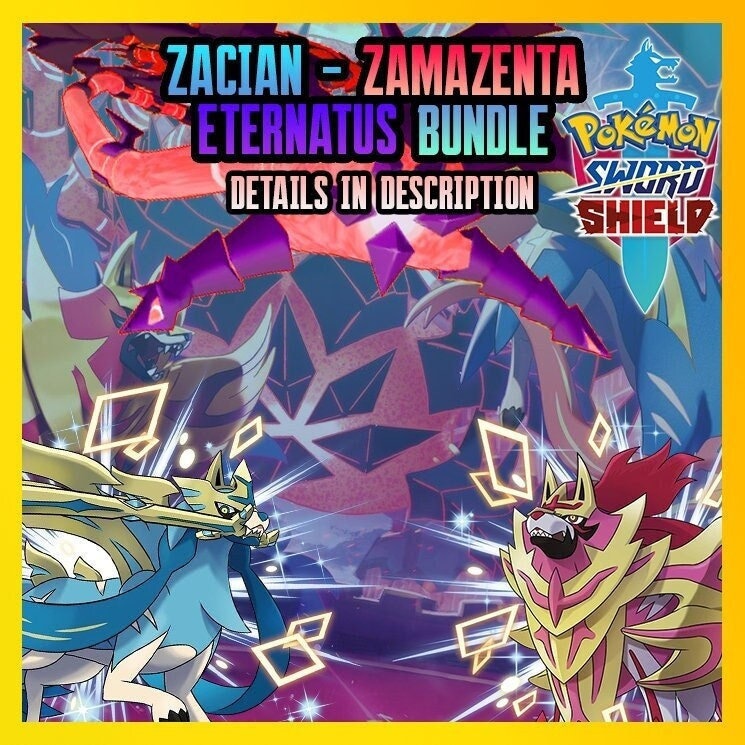 ZACIAN ZAMAZENTA ✨ SQUARE Shiny EVENT ✨Sword Shield Pokemon home FAST  DELIVERY