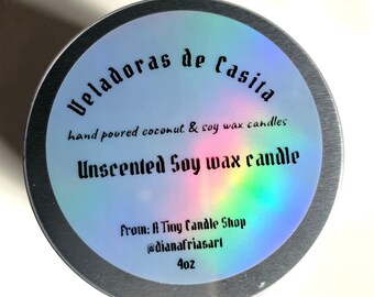 Unscented Soy wax - hand poured - handmade