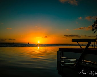 Waikiki Sunset In Honolulu Hawaii