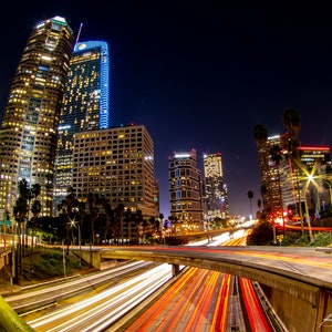 Downtown Los Angeles Freeway Long Exposure