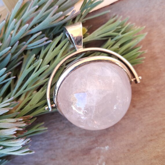 Jewellery Crystal Pendant // Rose Quartz Sphere -… - image 2