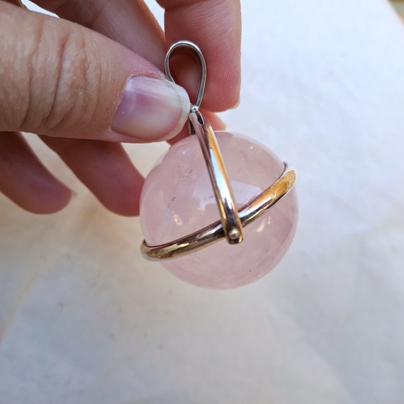 Jewellery Crystal Pendant // Rose Quartz Sphere -… - image 6