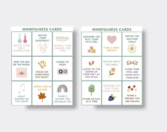 Mindfulness Cards for Children | Printable Toddler Cards | Preschooler Coping Skills