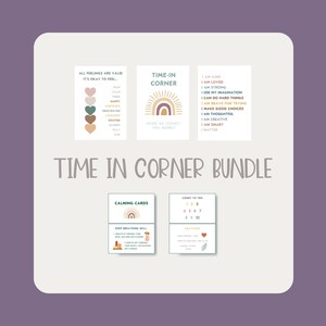 Time-In Corner Bundle: Gefühle Chart, Positive Affirmation Poster, Beruhigende Karten | Druckvorlage Calm Corner für Kinder