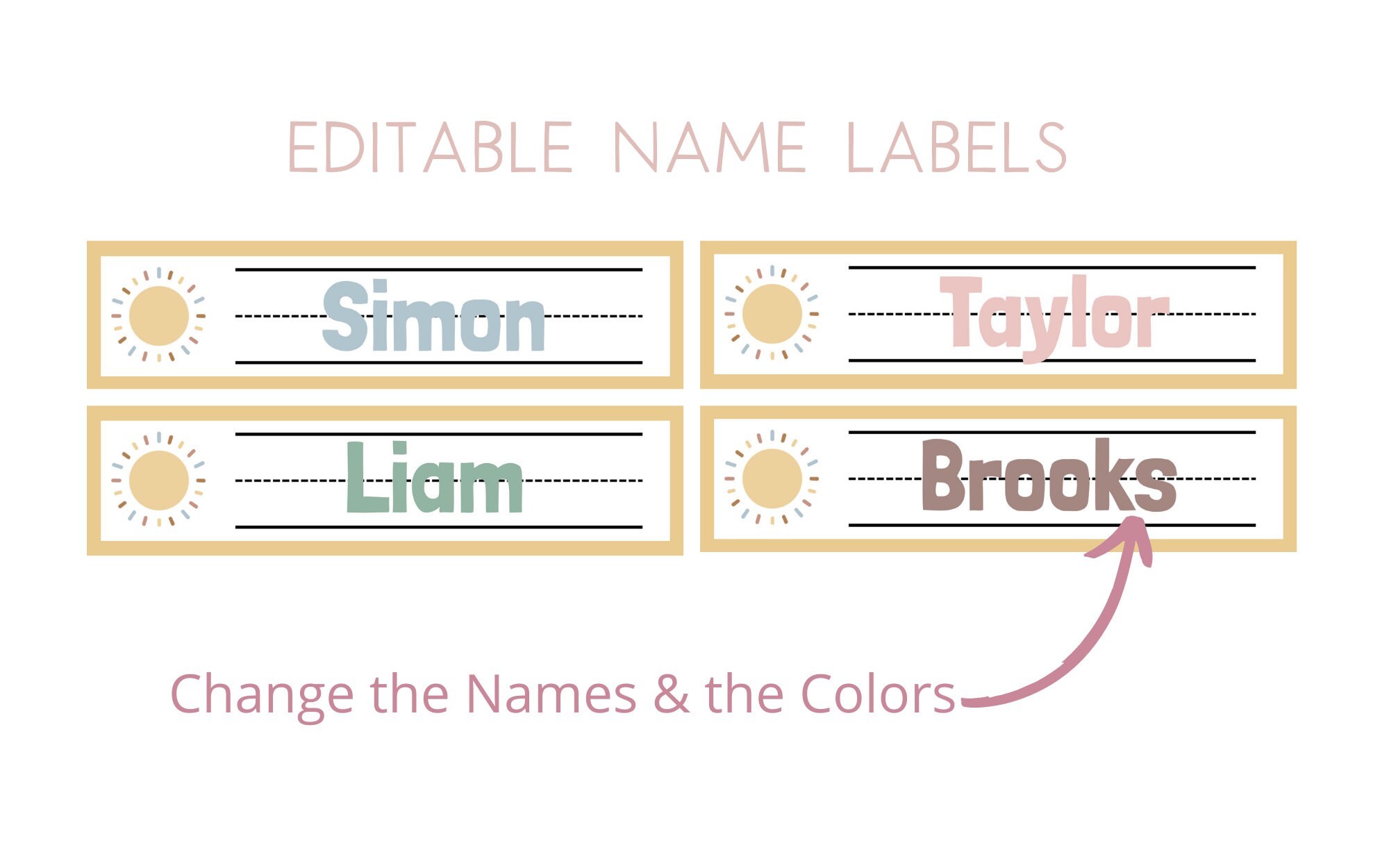 Classroom Name Labels | Printable &amp; Editable Name Tags for Classroom ...