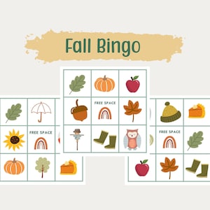 Fall Bingo | Printable Fall Game for kids | Digital Download