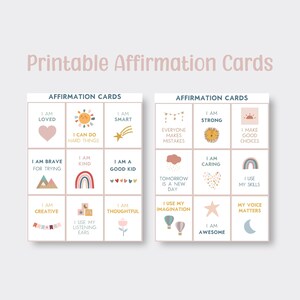 Tarjetas de Afirmación Positiva para niños / Tarjetas Imprimibles / Motivación para niños pequeños