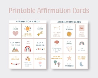 Positive Affirmation Cards for kids | Printable Cards | Toddler Motivation