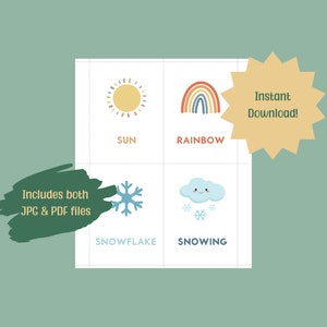 Weather Flashcards | Printable Flash Cards | Educational Prints for ...