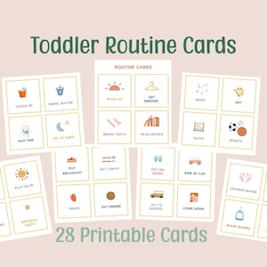 Toddler Routine Cards | Printable visual schedule behavior cards for kids | Montessori materials