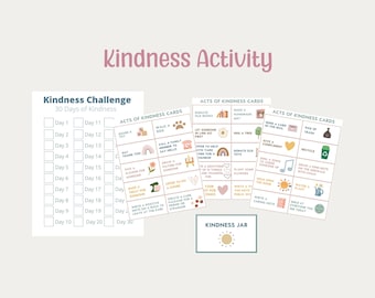 親切活動 | 印刷可能な親切行為カード | Kind Kids | デジタルダウンロード