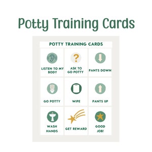 Potty Training Routine Cards Green | Printable Visual Routine | Toddler Visual Schedule | Preschool flashcards | Instant Download