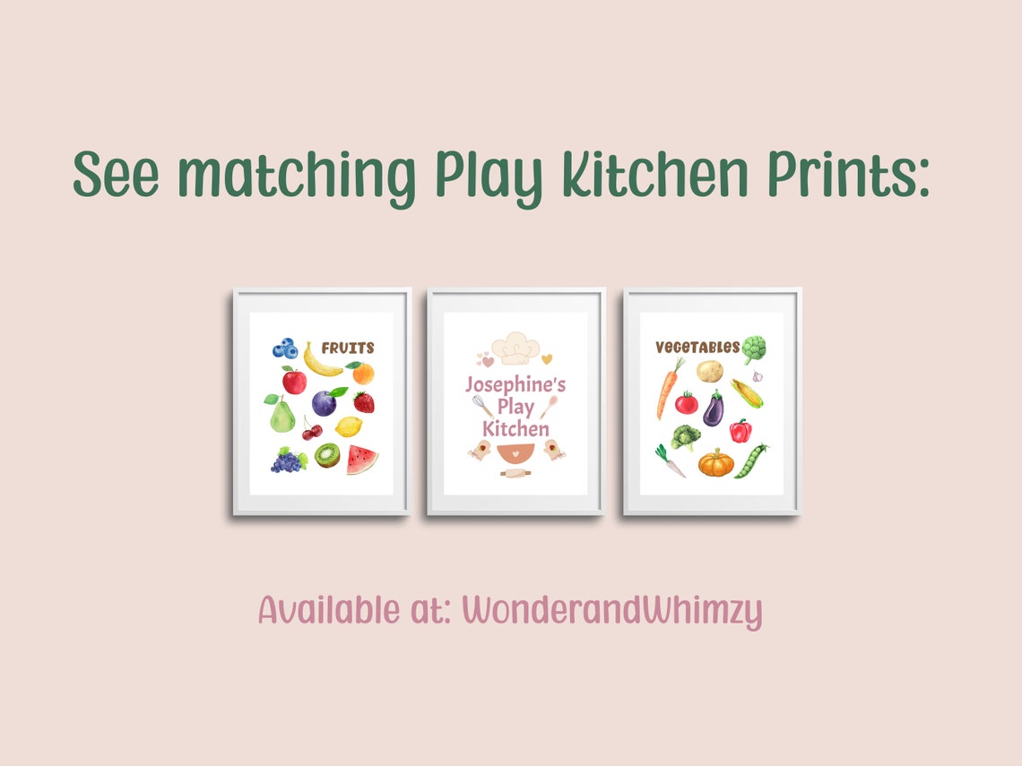 Play Kitchen Sign Printable Custom Name Sign Playroom - Etsy