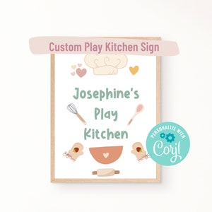 Play Kitchen Sign | Printable Custom Name Sign | Playroom Decor | Personalized Kids Gift