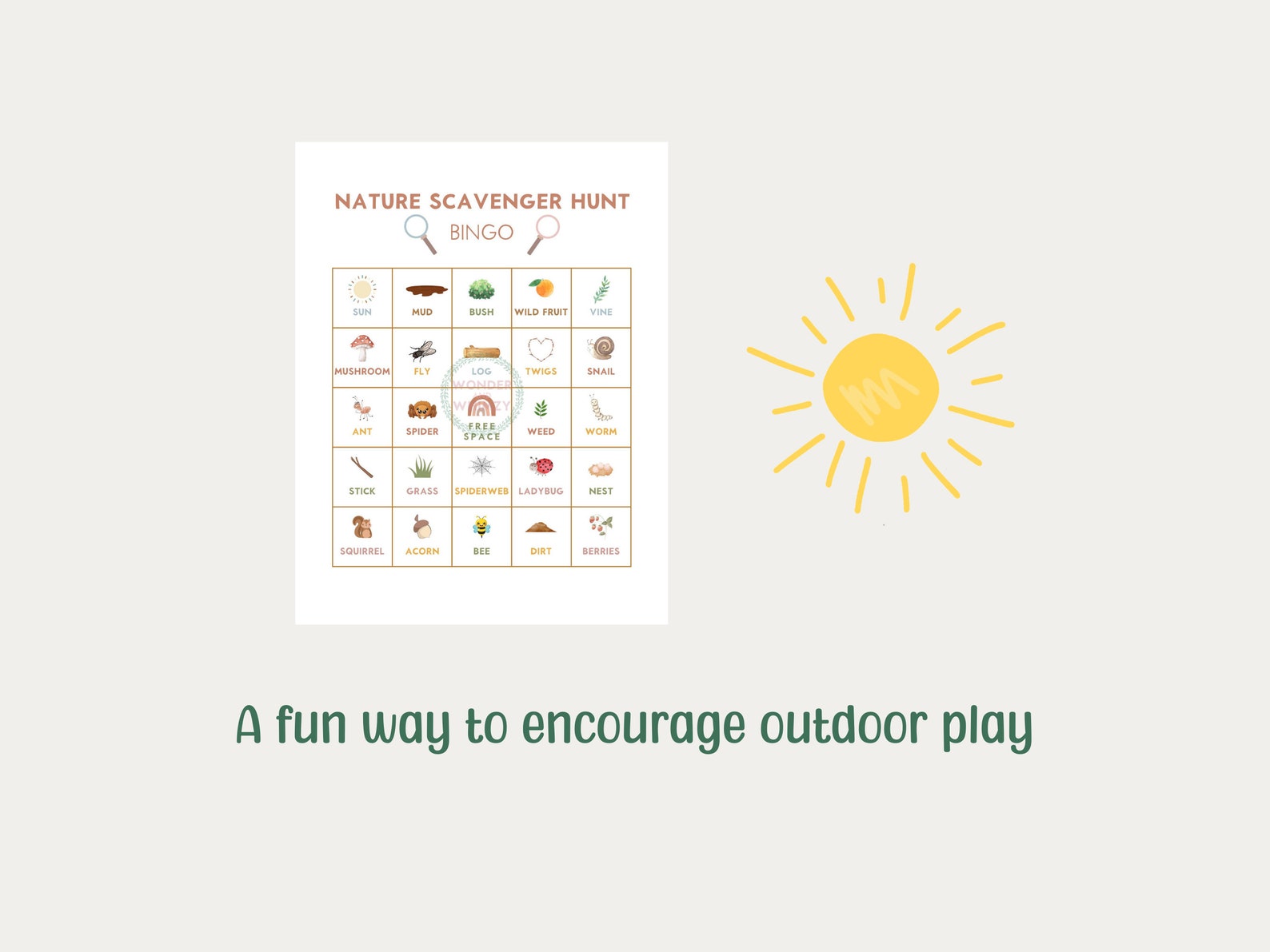 Nature Hunt Printable Bingo Cards | Scavenger Hunt Kids Activity - Etsy