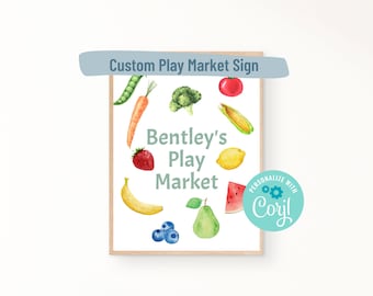 Spielen Sie Markt-Zeichen | Personalisiertes Namensschild | Spielzimmer Dekor | Personalisiertes Kinder Geschenk