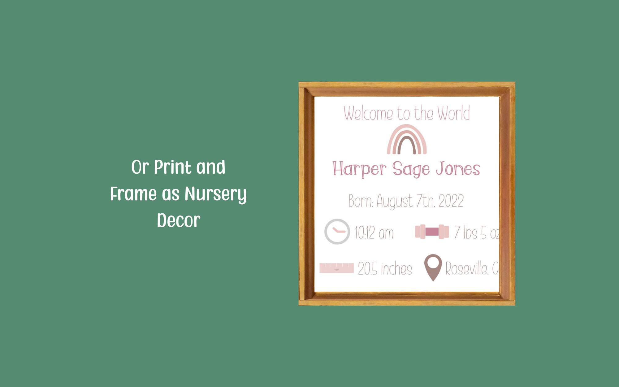 EDITABLE Birth Announcement | Printable Baby Stats Sign | Welcome to ...