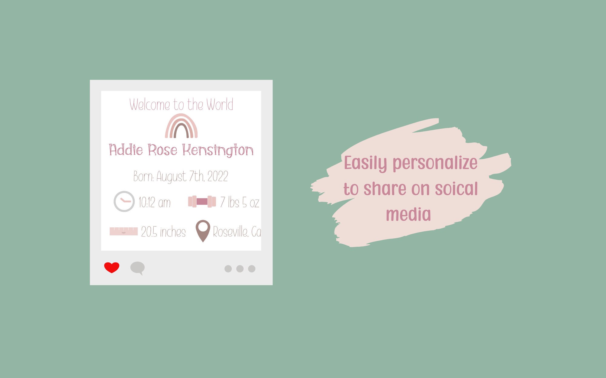 EDITABLE Birth Announcement | Printable Baby Stats Sign | Welcome to ...