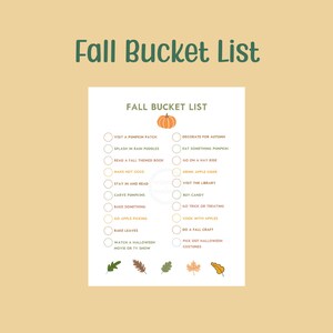 Fall Bucket List | Printable Fall Game | Digital Download