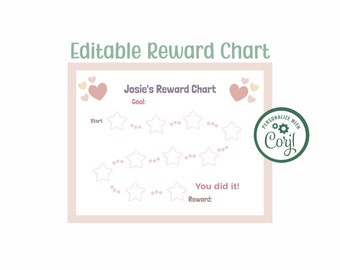 Kids Reward Chart | Editable behavior chart  | Printable Toddler schedule