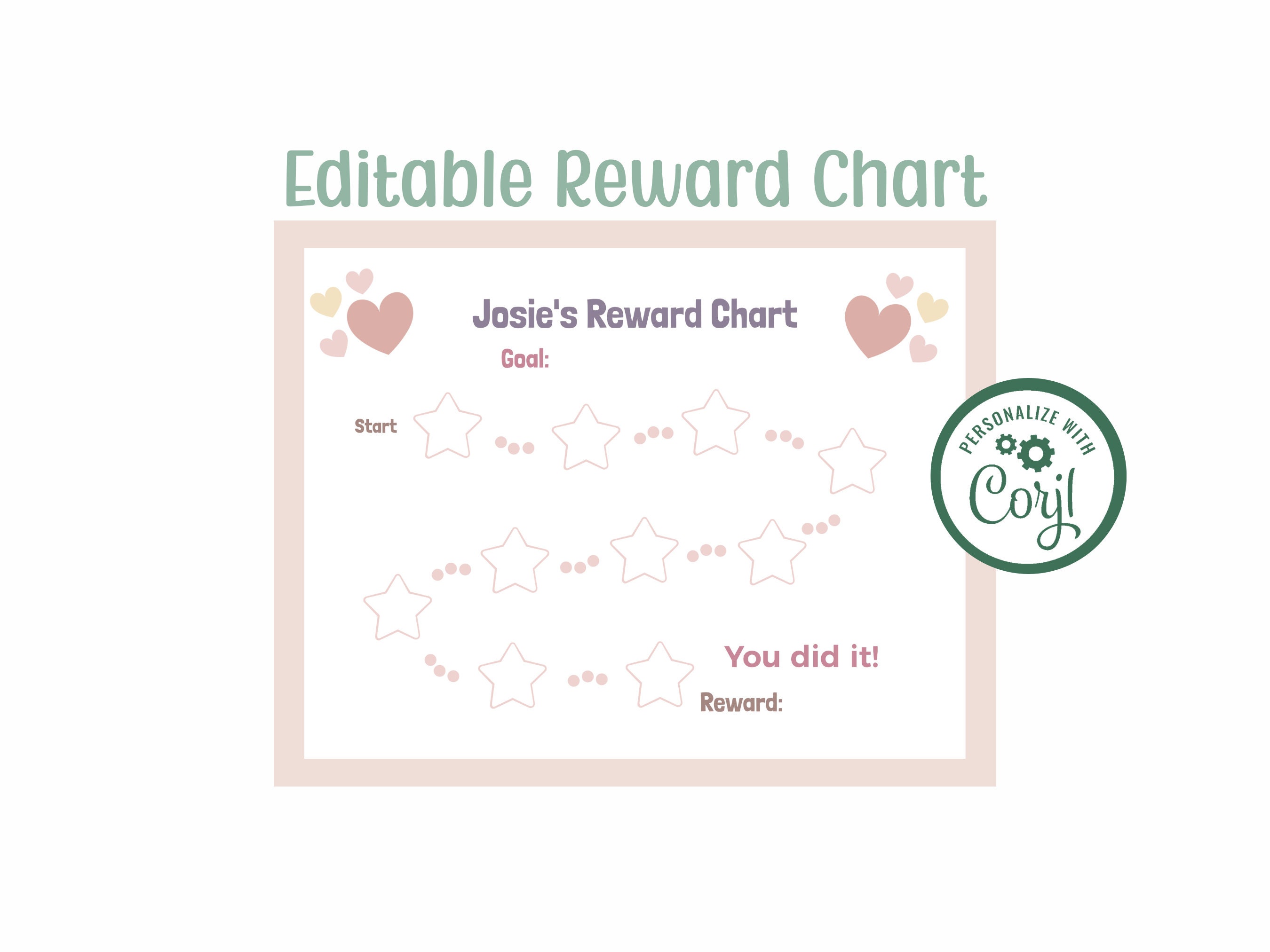 Kids Reward Chart Editable Behavior Chart Printable Toddler Schedule - Etsy